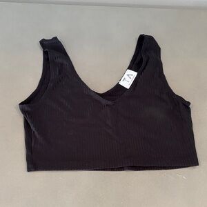 Tracy Anderson Black Ribbed Women's Crop Top Size Small
